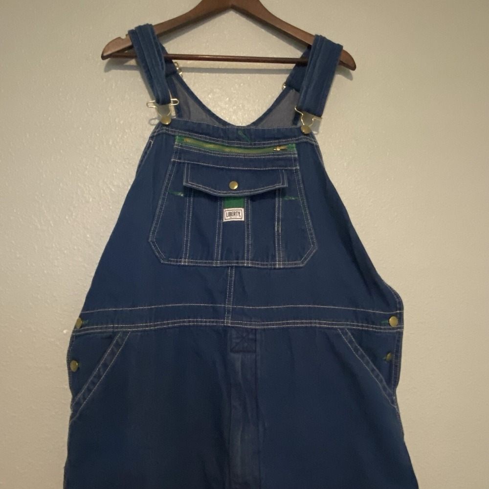 Liberty Denim Overalls‎ Men's Size 42x30 Carpenter Bib Blue Work Utility Outdoor